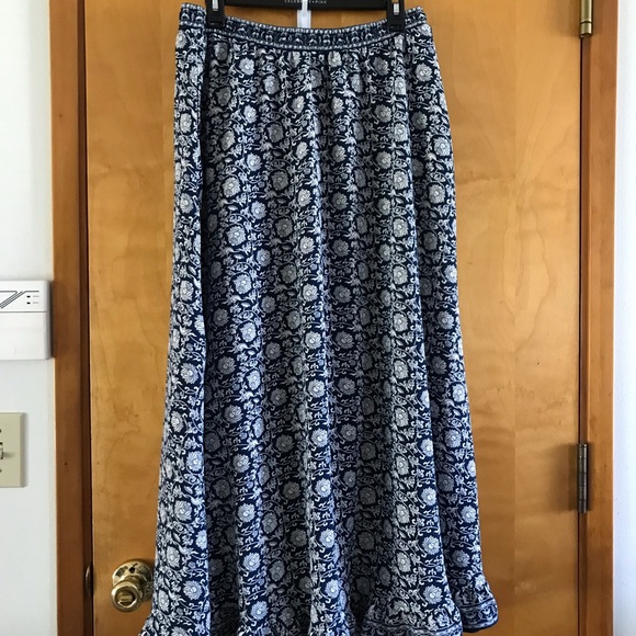 Max Studio Dresses & Skirts - Navy Blue Floral Maxi Skirt